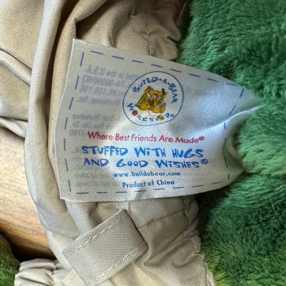 Build-A-Bear Trekkin Turtle with removable shell in Fishing Outfit with fish - Picture 3 of 7